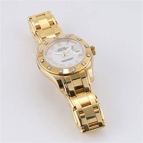 rolex ladies solid gold pearlmaster|ladies pearlmaster Rolex 18k.